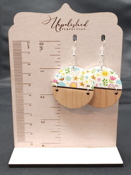 Spring Flower Earrings | Acrylic & Wood Earrings