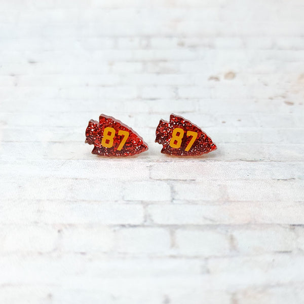 KC Chiefs Arrowhead Earrings | Acrylic Studs
