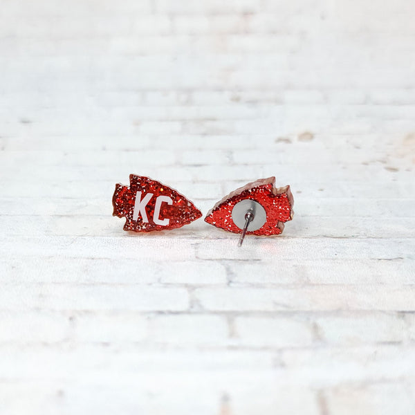 KC Chiefs Arrowhead Earrings | Acrylic Studs