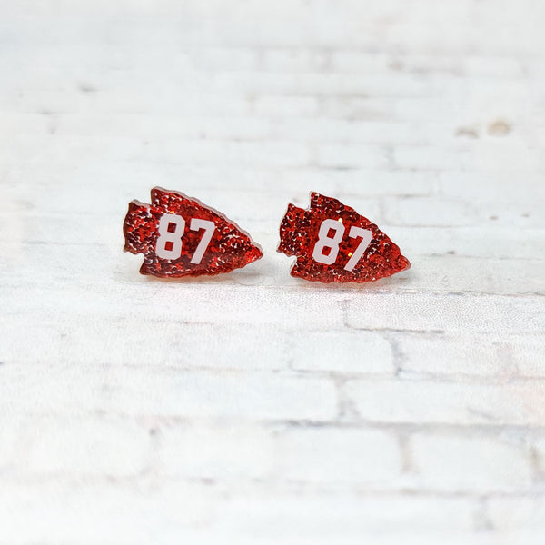 KC Chiefs Arrowhead Earrings | Acrylic Studs