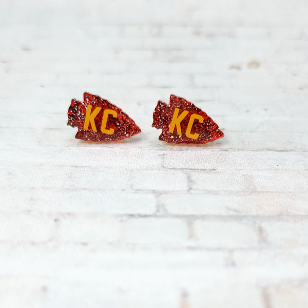 KC Chiefs Arrowhead Earrings | Acrylic Studs