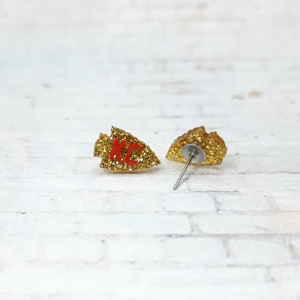 KC Chiefs Arrowhead Earrings | Acrylic Studs