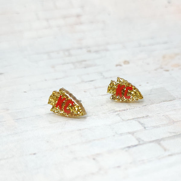 KC Chiefs Arrowhead Earrings | Acrylic Studs