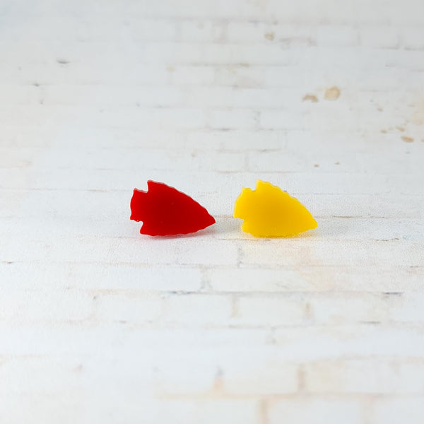 KC Chiefs Arrowhead Earrings | Acrylic Studs