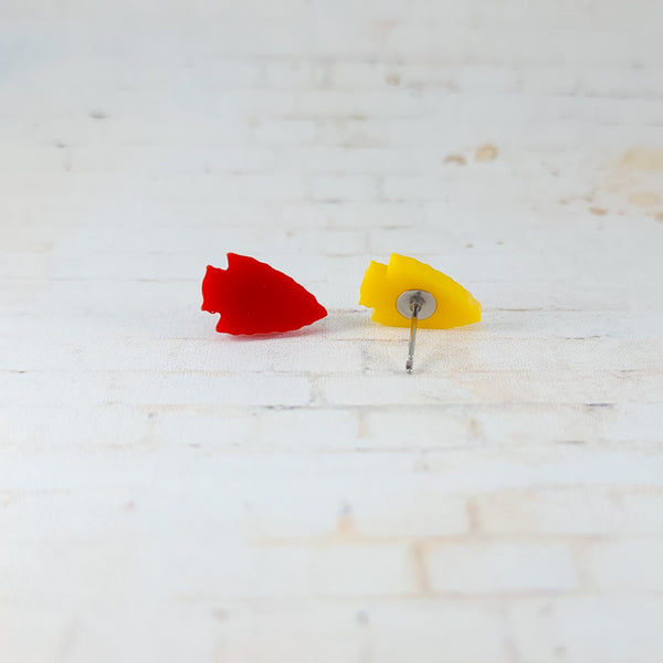 KC Chiefs Arrowhead Earrings | Acrylic Studs