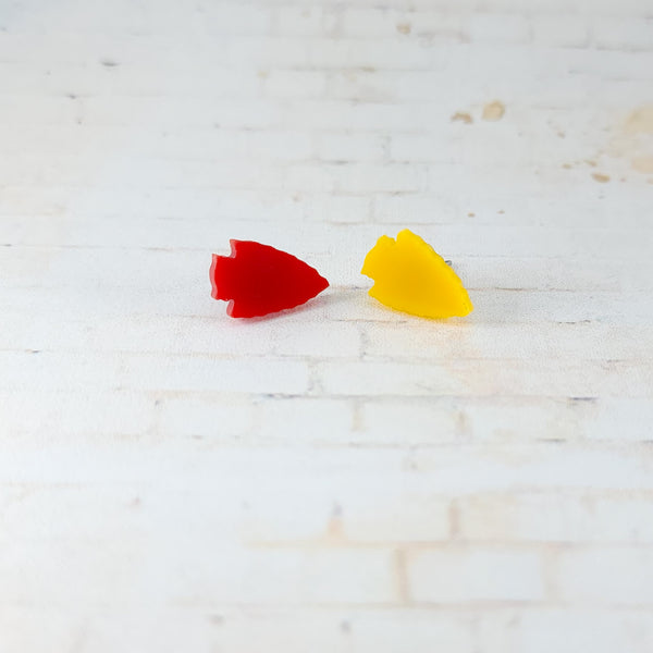 KC Chiefs Arrowhead Earrings | Acrylic Studs