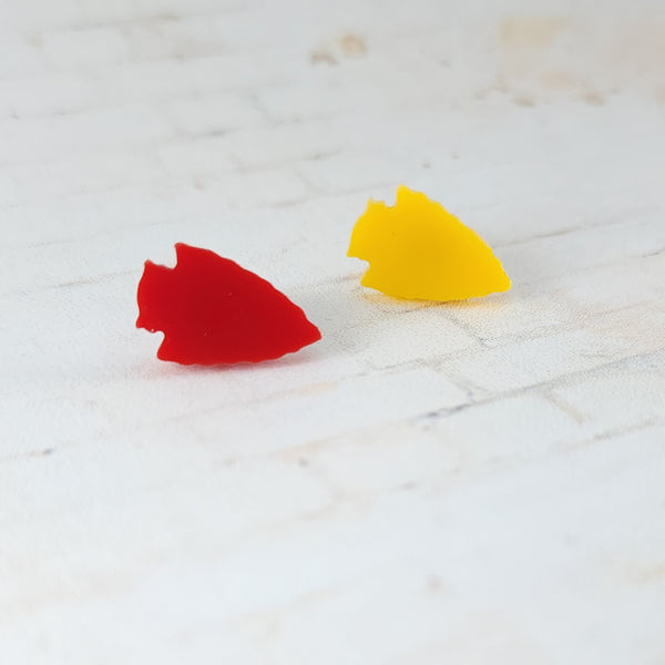 KC Chiefs Arrowhead Earrings | Acrylic Studs