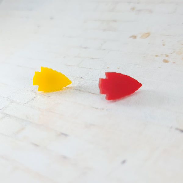 KC Chiefs Arrowhead Earrings | Acrylic Studs