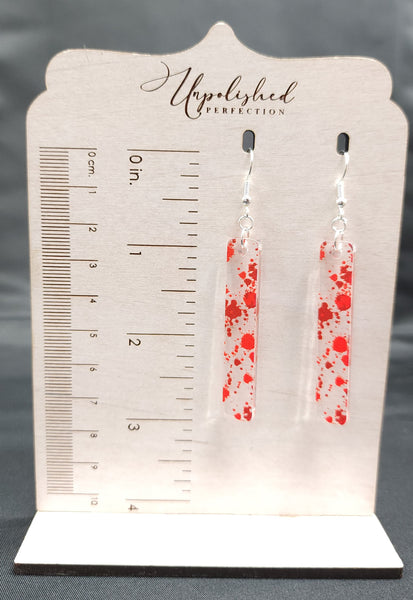 Blood Splatter Bar Earrings | Acrylic Earrings