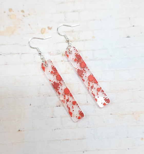 Blood Splatter Bar Earrings | Acrylic Earrings