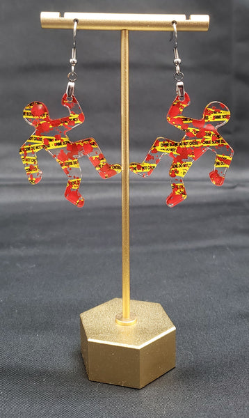 Crime Scene Body Earrings | Acrylic Earrings