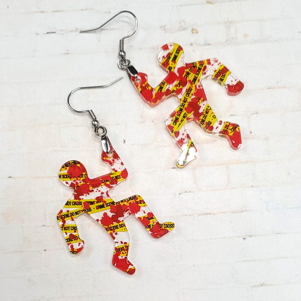 Crime Scene Body Earrings | Acrylic Earrings
