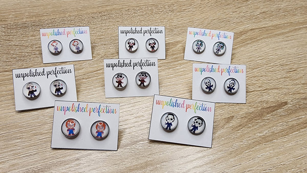 Horror Movie Earrings | 12mm Studs | Halloween Earrings