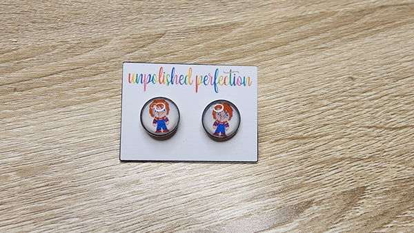Horror Movie Earrings | 12mm Studs | Halloween Earrings