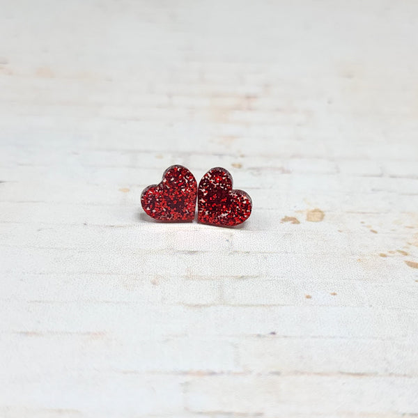Heart Acrylic Stud Earrings | Valentine's Day Stud Earrings
