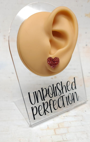 Heart Acrylic Stud Earrings | Valentine's Day Stud Earrings