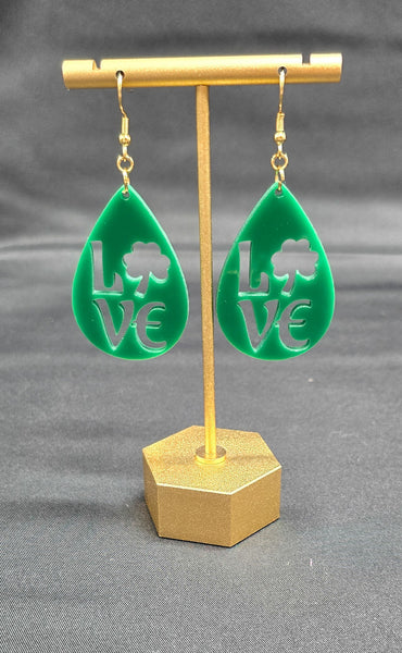 Love Earrings | St. Patrick's Day | Acrylic Earrings