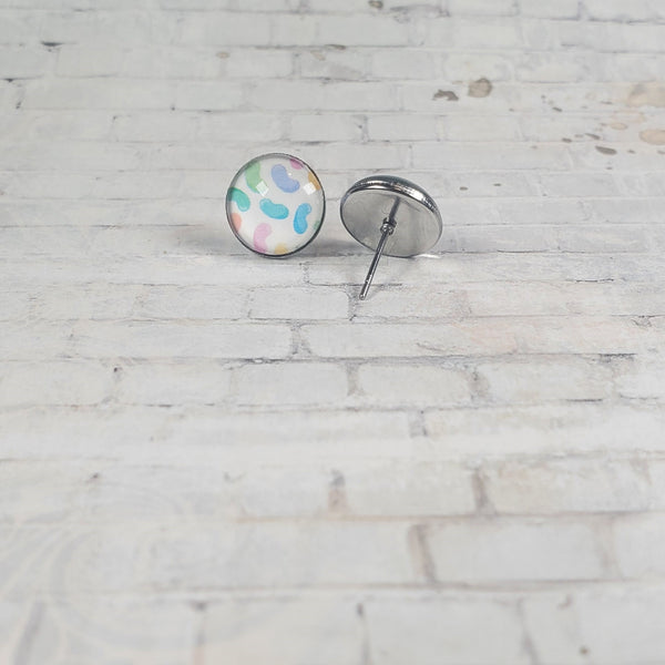 Jelly Bean Easter Earrings | 12mm Studs | Easter Stud Earrings