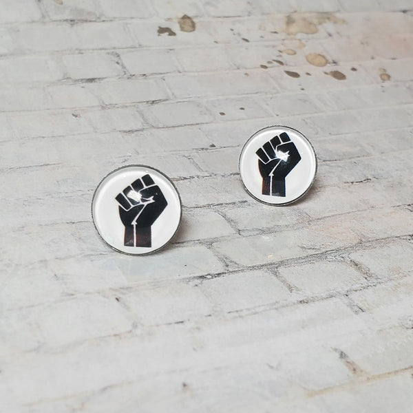 BLM Fist Earrings | 12mm Studs | Black Lives Matter