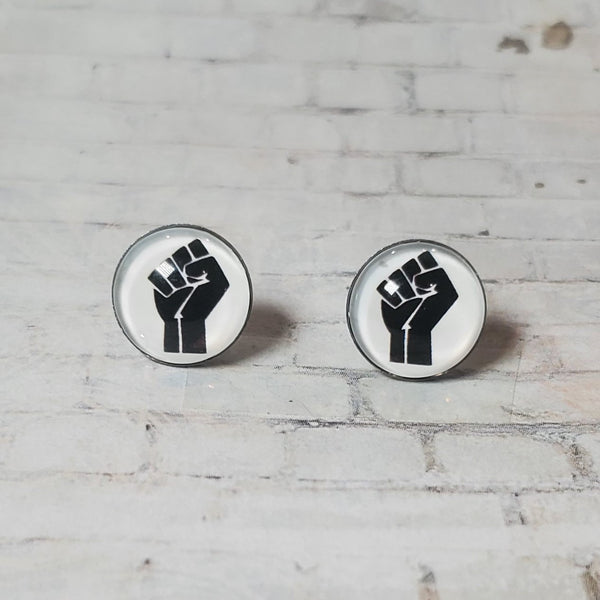 BLM Fist Earrings | 12mm Studs | Black Lives Matter