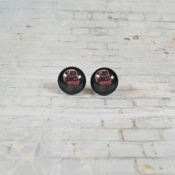 Melanin Goddess Earrings | 12mm Studs |