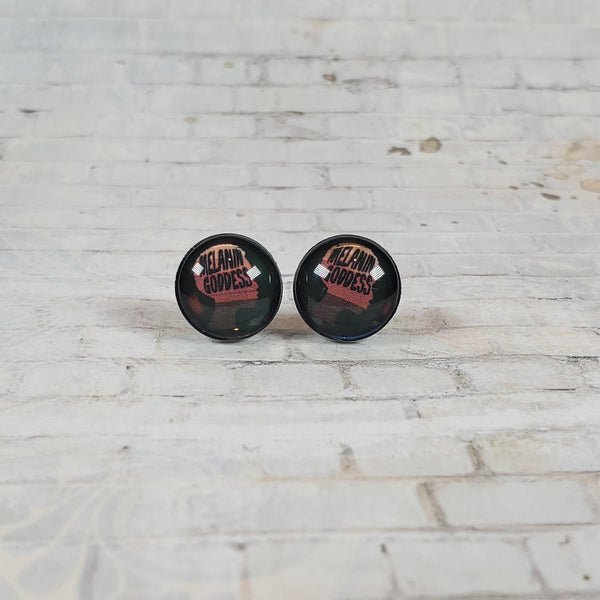 Melanin Goddess Earrings | 12mm Studs |