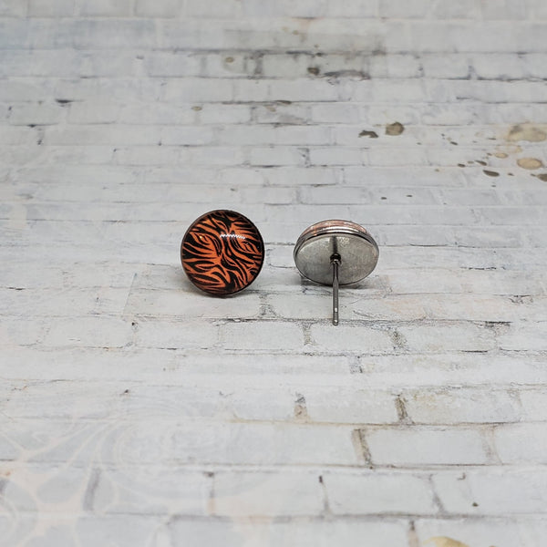 Tiger Earrings | 12mm Studs | Animal Print