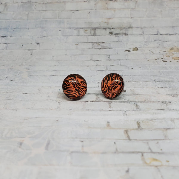 Tiger Earrings | 12mm Studs | Animal Print