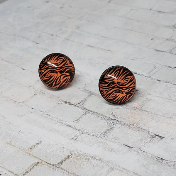 Tiger Earrings | 12mm Studs | Animal Print