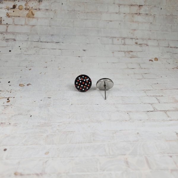 Halloween Polka Dot Earrings | 12mm Studs | Halloween Earrings