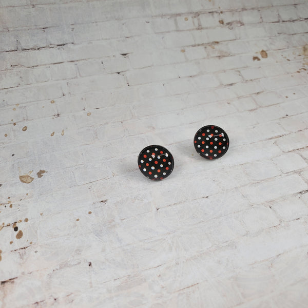 Halloween Polka Dot Earrings | 12mm Studs | Halloween Earrings