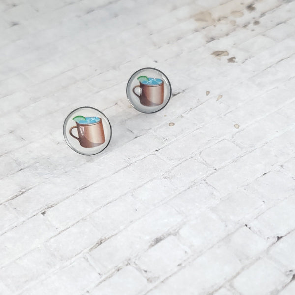 Moscow Mule Earrings | 12mm Studs | Drink Earrings