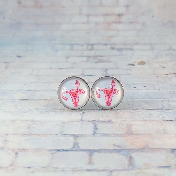 F-Uterus Stud Earrings | 12mm Studs | Statement Earrings