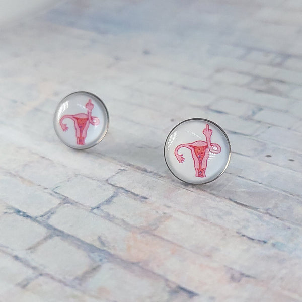 F-Uterus Stud Earrings | 12mm Studs | Statement Earrings
