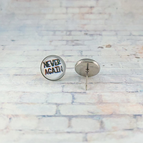 Never Again Stud Earrings | 12mm Studs | Statement Earrings