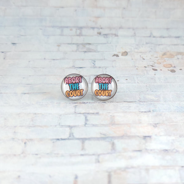 Abort the Court Stud Earrings | 12mm Studs | Statement Earrings