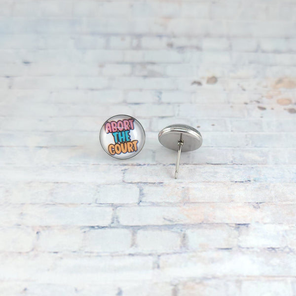 Abort the Court Stud Earrings | 12mm Studs | Statement Earrings