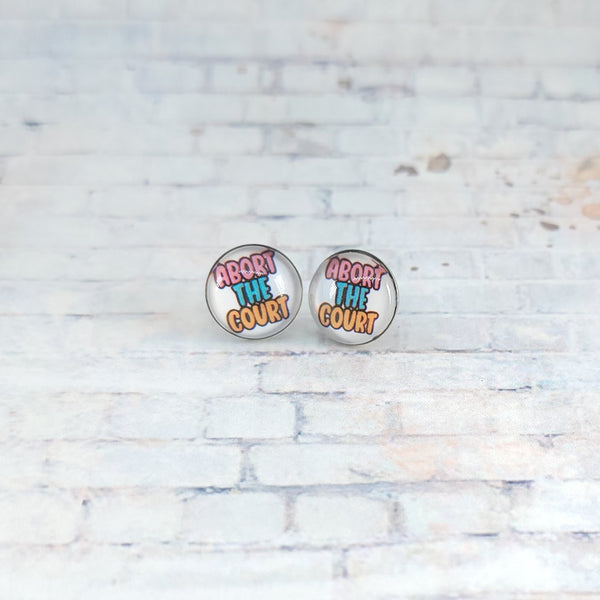 Abort the Court Stud Earrings | 12mm Studs | Statement Earrings