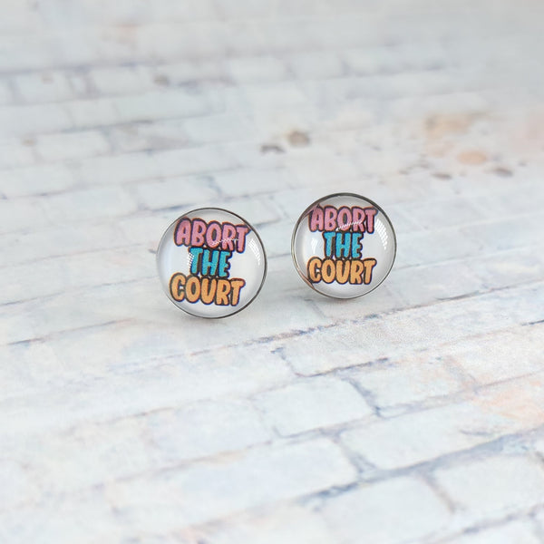 Abort the Court Stud Earrings | 12mm Studs | Statement Earrings
