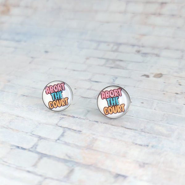 Abort the Court Stud Earrings | 12mm Studs | Statement Earrings