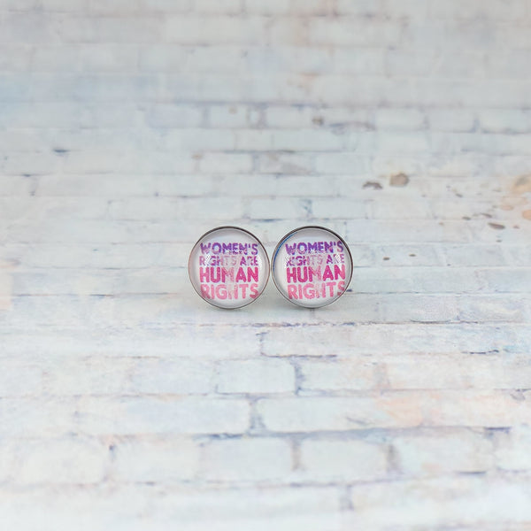 Women's Rights are Human Rights Stud Earrings | 12mm Studs | Statement Earrings