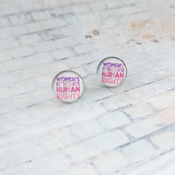 Women's Rights are Human Rights Stud Earrings | 12mm Studs | Statement Earrings