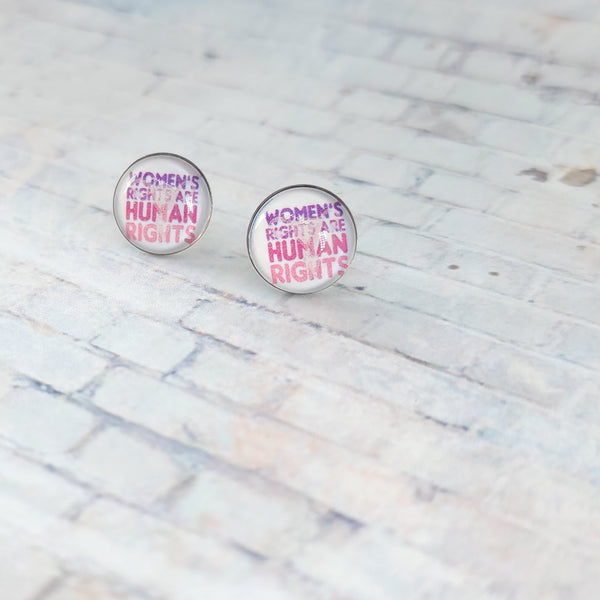 Women's Rights are Human Rights Stud Earrings | 12mm Studs | Statement Earrings