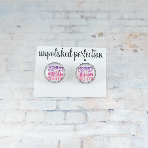 Women's Rights are Human Rights Stud Earrings | 12mm Studs | Statement Earrings