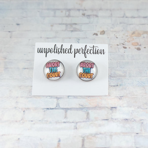 Abort the Court Stud Earrings | 12mm Studs | Statement Earrings