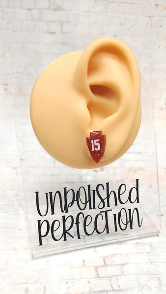 KC Chiefs Arrowhead Earrings | Acrylic Studs