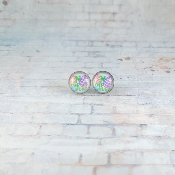 "On the Hunt" Egg Earrings | 12mm Studs | Easter Stud Earrings