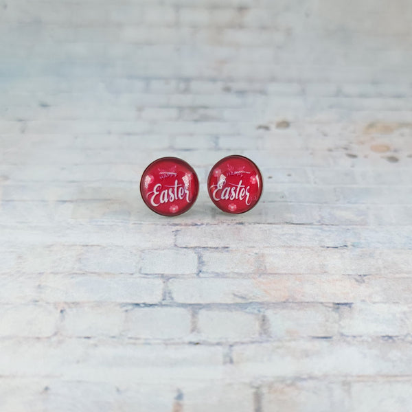 Happy Easter Earrings | 12mm Studs | Easter Stud Earrings