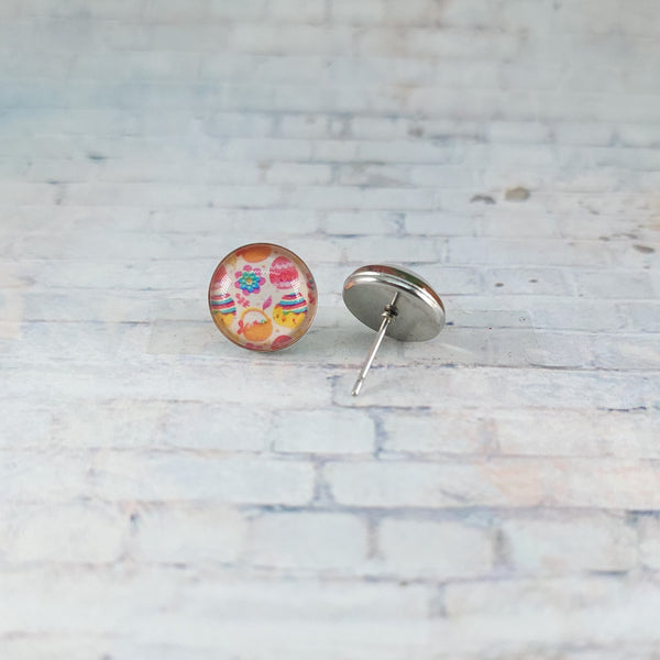 Easter Pattered Earrings | 12mm Studs | Easter Stud Earrings