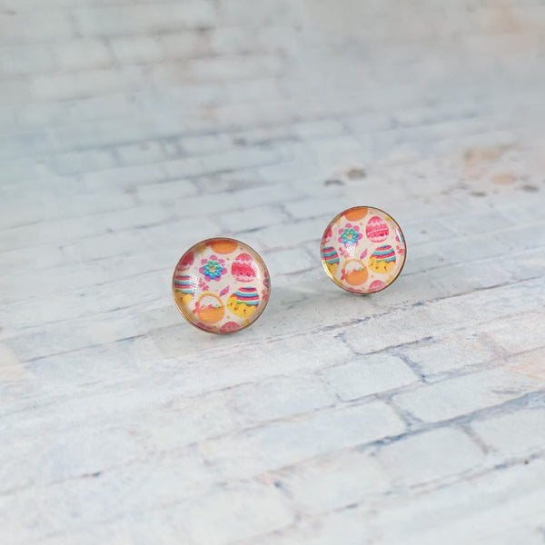 Easter Pattered Earrings | 12mm Studs | Easter Stud Earrings